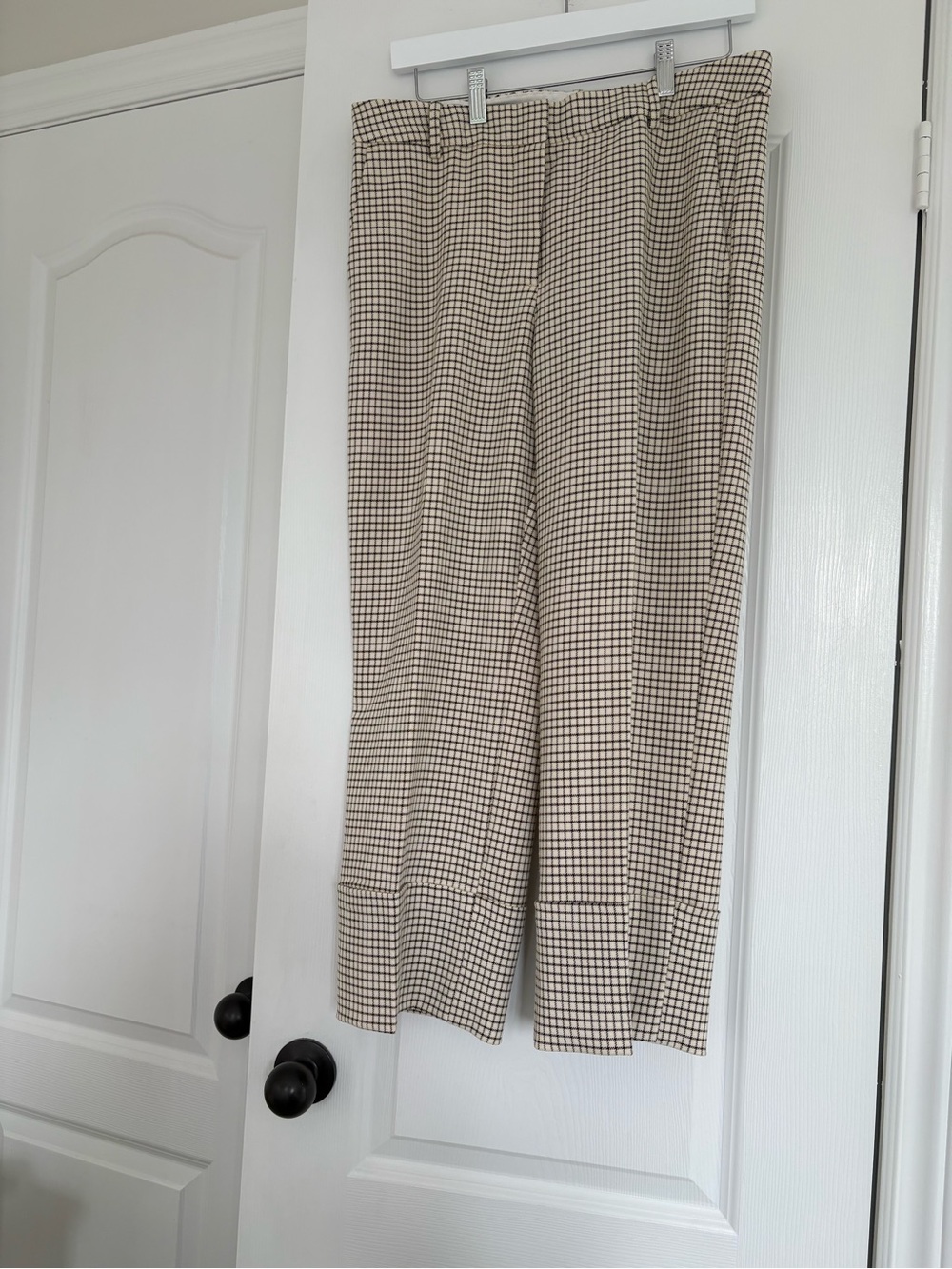 Zara Beige and Black Checked Women’s Dress Pants